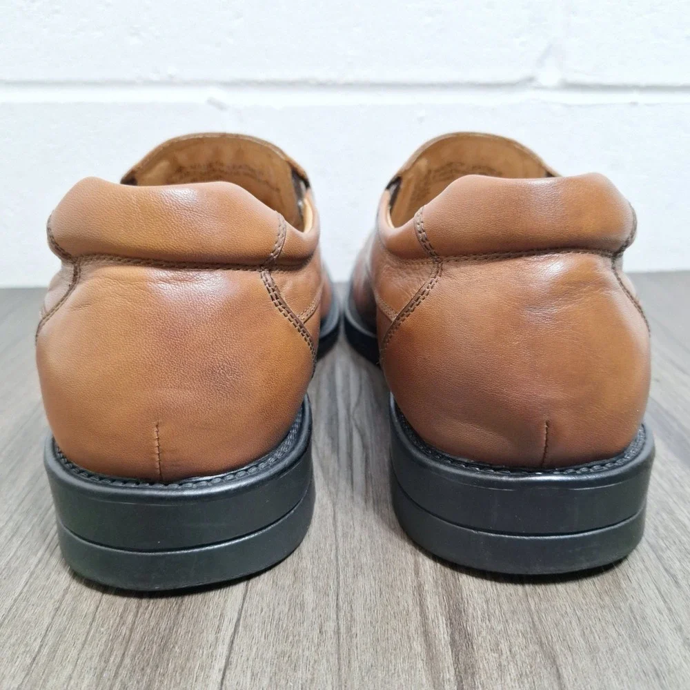 Steve Madden P-Rumba Mens Tan Brown Leather Bicycle Square Toe Loafers Size 10.5